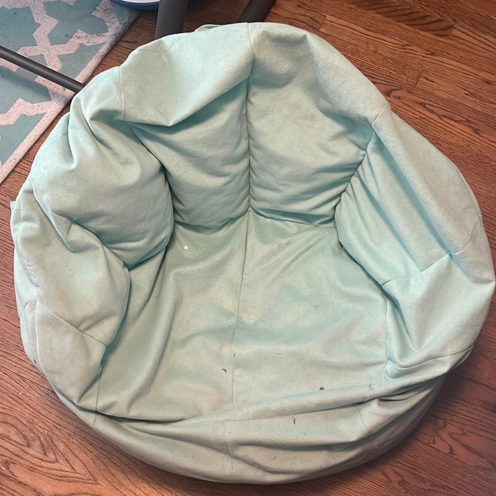 Aqua colored beanbag